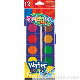Краски акварельные 12 цветов Water colours smail COLORINO Kids